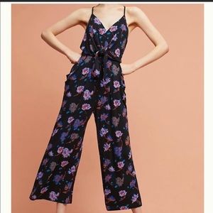 Dark floral jumpsuit by Anthropologie